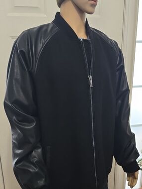 SHAQUILLE O'NEAL BRAND MEN'S BIG AND TALL BLACK FULL-ZIP JACKET SIZE 2XLT